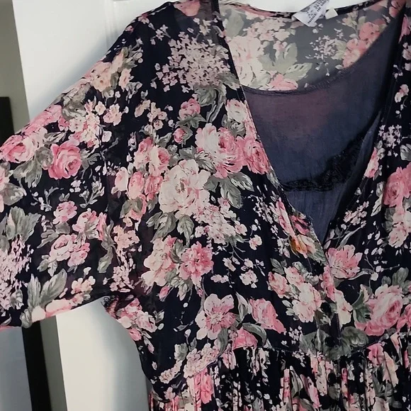 Papillon floral crinkle dress vintage from the 90s - Picture 13 of 14